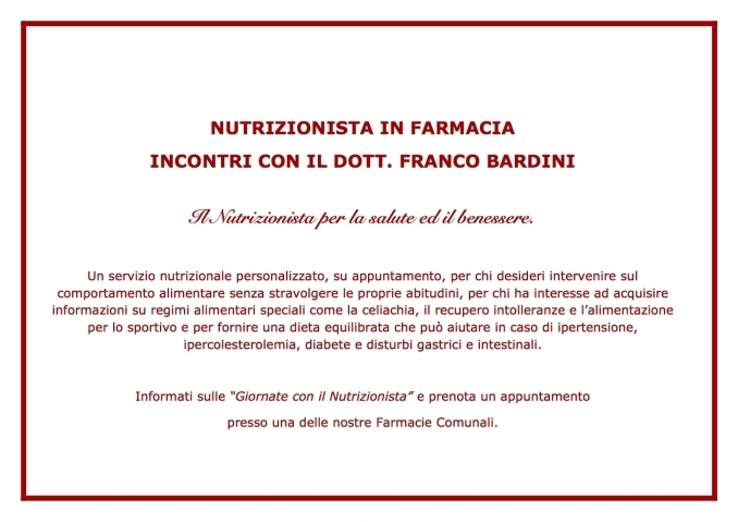 NUTRIZIONISTA IN FARMACIA - Apuafarma S.p.a.