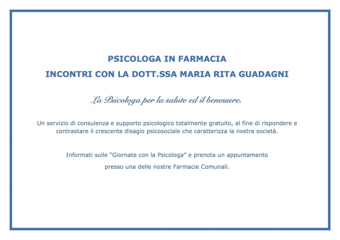 PSICOLOGO IN FARMACIA - Apuafarma S.p.a.